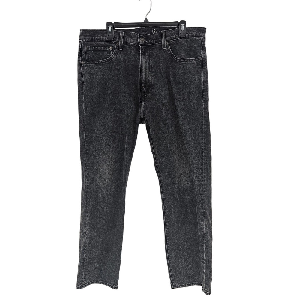Levis 505 Premium Big E Jeans Mens 38x30 Black Straight Leg Denim Pants